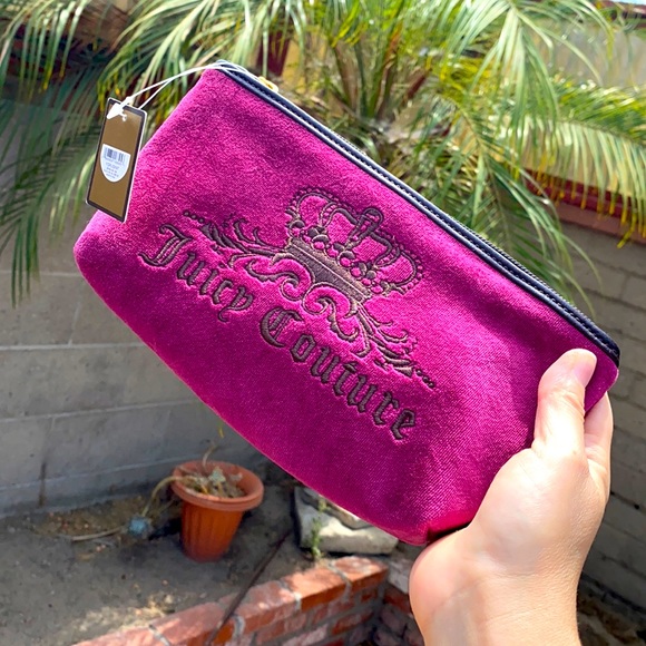 JUICY COUTURE Y2K Velour Makeup Bag Mini bag Clutch - Picture 2 of 10